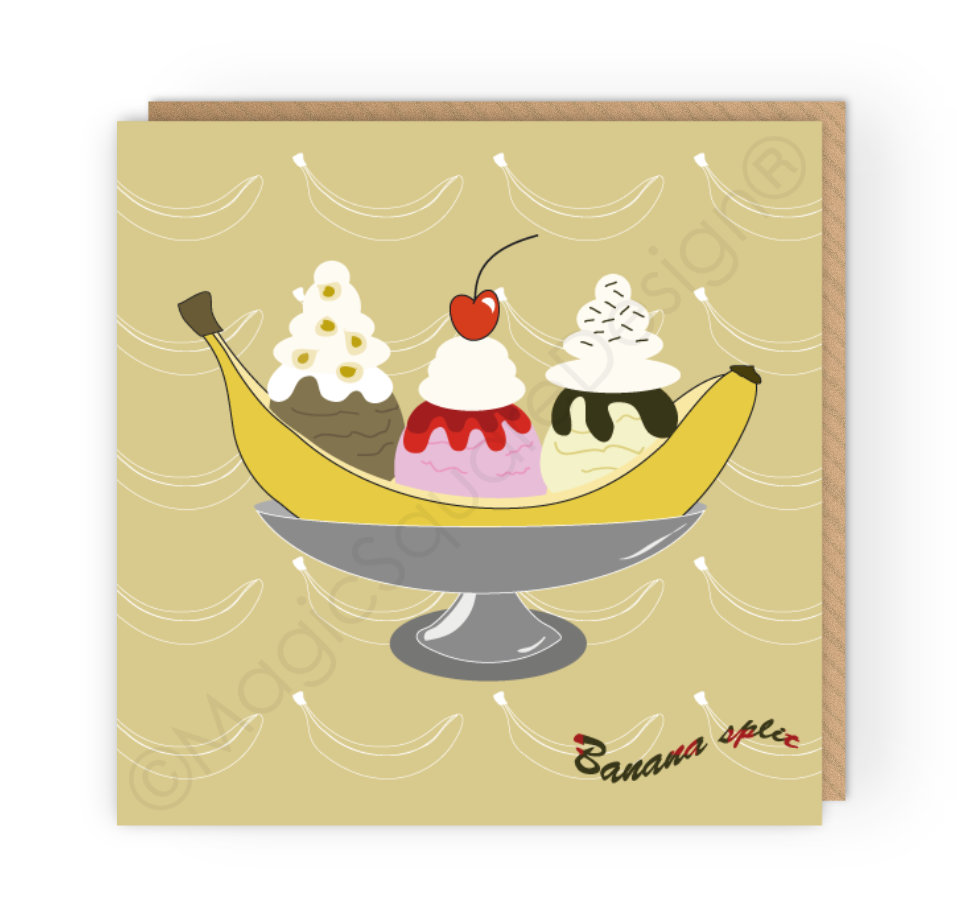 Banana Split Greetings Card