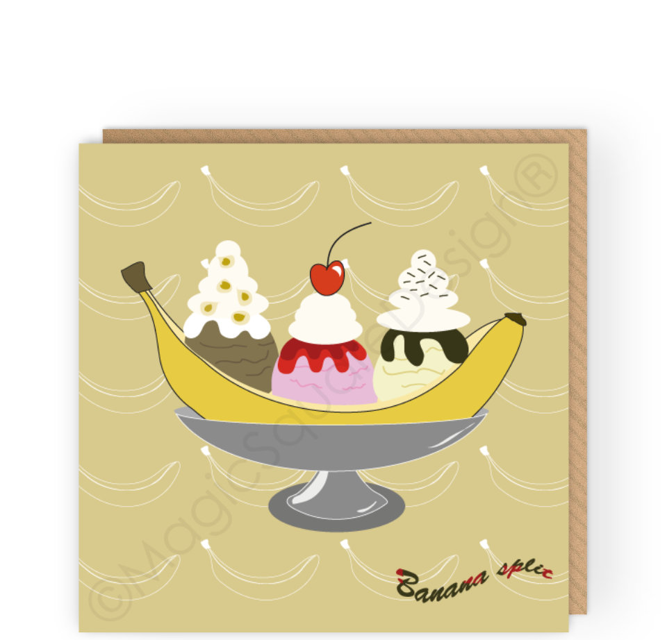 Banana Split Greetings Card