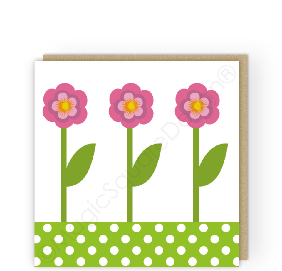 Dotty Grass Greetings Card