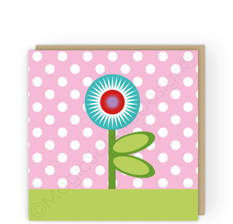 Polka Pink Greetings Card