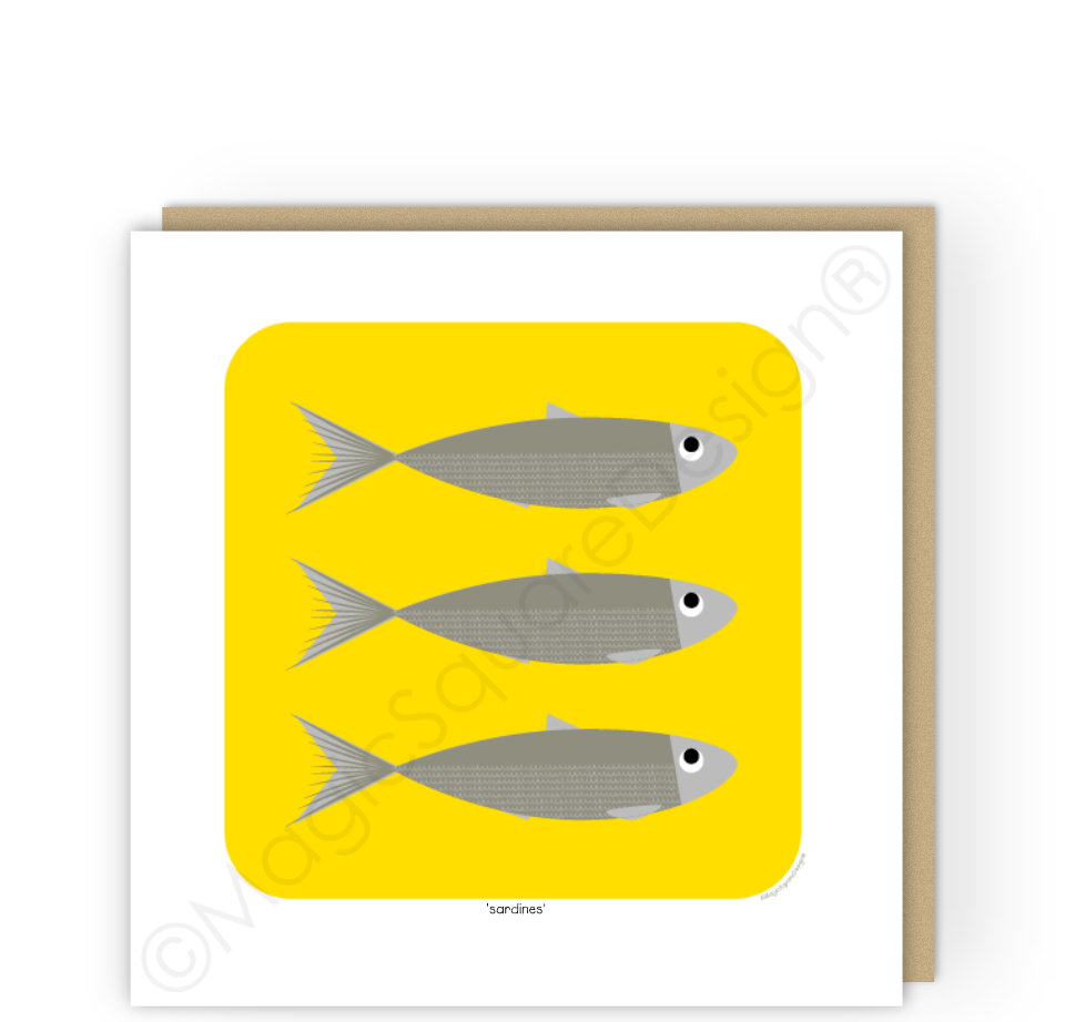 Sardines Greetings Card