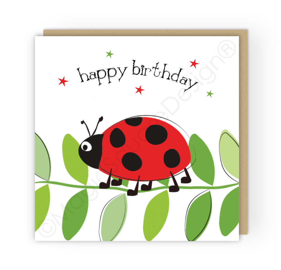 Ladybird Happy Birthday Stars Greetings Card