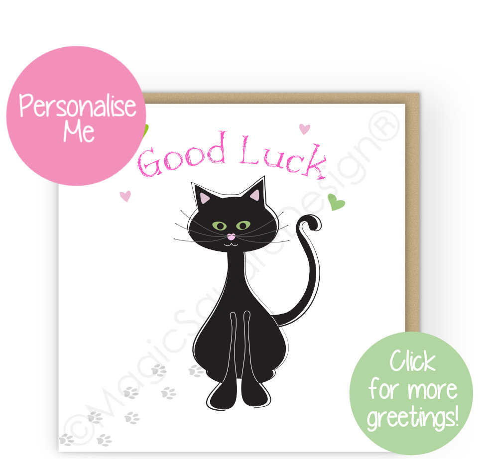 Meow Cat Hearts Greetings Cards