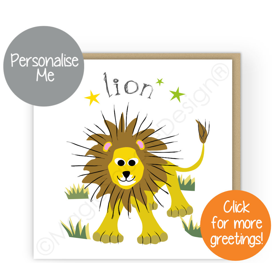 Lion Stars Greetings Cards