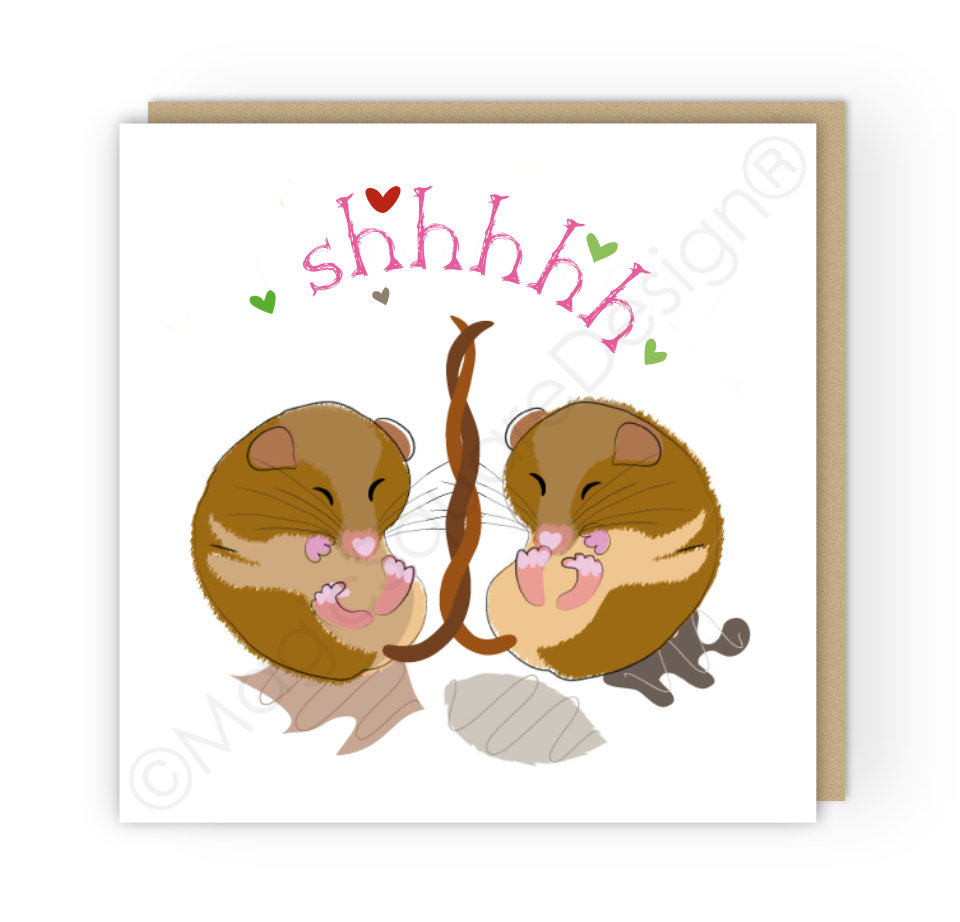 Shhhhh Hearts Greetings Card